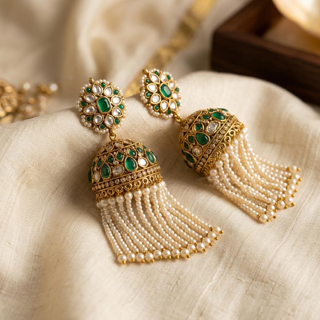 Noor Emerald Jhumka